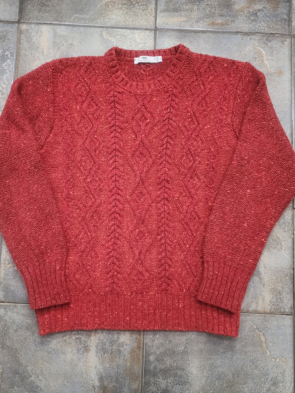 Vintage Inis Meain Men's Medium Cashmere Merino Wool Ireland Cable Knit Sweater
